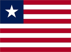[ai] The flag of Liberia, featuring red and white stripes with a blue square in the upper left corner containing a single white star.